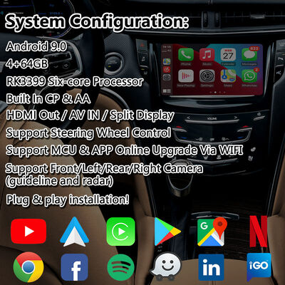 Lsailt Android Interface vidéo multimédia pour le système Cadillac XTS CUE 2013-2019 avec Carplay