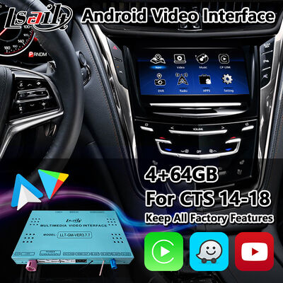 Interface de navigation vidéo GPS Android Lsailt pour système CUE Cadillac CTS 2013-2019 avec Carplay