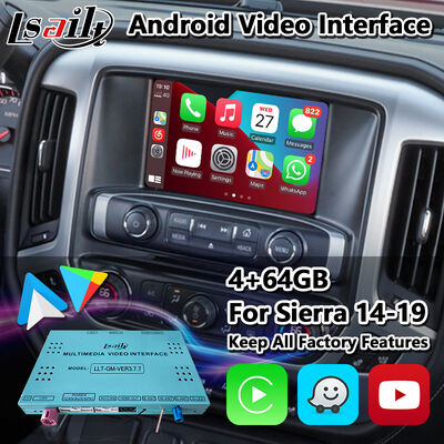 Interface Multimédia Vidéo Android Lsailt pour GMC Sierra 1500 2500 3500 2014-2019 avec Système Intellilink et Carplay
