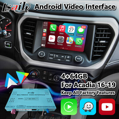 Lsailt Système de navigation GPS Android Interface Carplay pour 2016-2019 Système Intellilink GMC Acadia
