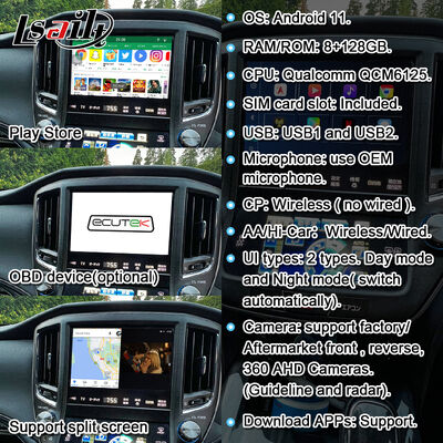 Interface vidéo multimédia Android 13 pour Crown S210 AWS210 GRS210 GWS214 GWS215 Majesta Athlete Royal Saloon Mise à niveau de l'écran d'origine avec CarPlay sans fil