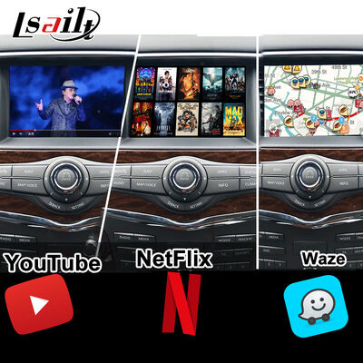 Interface multimédia Nissan pour Patrol Y62, Nismo, QX80 QX56 2013-2021 Mise à niveau de l'écran OEM avec CarPlay sans fil, Android Auto, YouTube