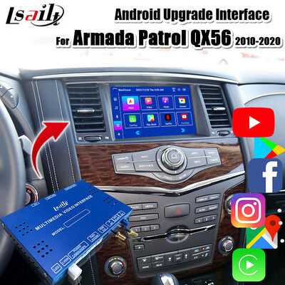 Module multimédia Android 13 pour la mise à niveau de l'écran OEM Armada Patrol Y62 Quest avec CarPlay sans fil, YouTube, Google Maps
