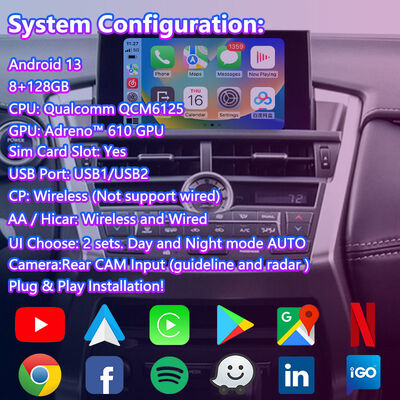 Interface vidéo multimédia Android pour le Lexus NX300h NX200t NX F-Sport