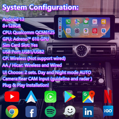 Interface vidéo Lsailt Android Carplay pour Lexus IS 500 IS300 IS350 IS300h IS500 2020-Présent
