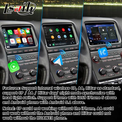 Interface vidéo Android 13 pour Nissan GT-R R35 EBA 2017+ Carplay Android Auto
