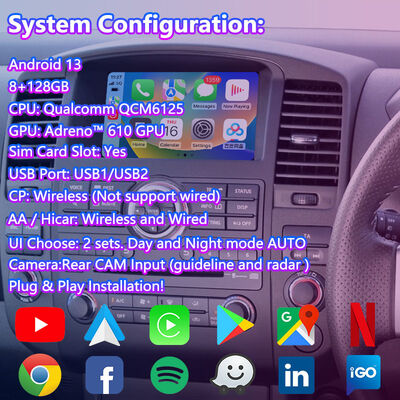 Lsailt Android Carplay Interface vidéo multimédia pour 2010-2015 Nissan Navara D40