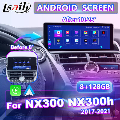 Lsailt 10,25 pouces Android Carplay Multimédia Vidéo Écran d'interface pour 2017-2021 Lexus NX 300h NX200 NX300 NX300h