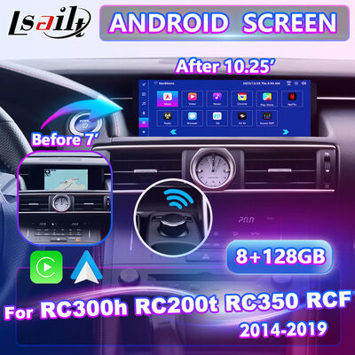 Écran d'interface multimédia Android Carplay pour 2014-2018 Lexus RC Knob RC300h RC350 RCF RC300 RC200t