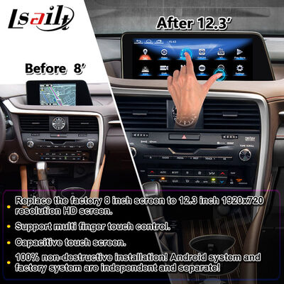 Écran Carplay multimédia Android Lsailt pour Lexus RX RX450h RX350 RX200t RX300 RX450L RX350L 2016-2019
