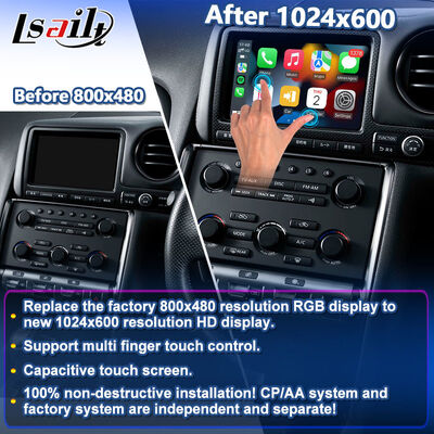 Lsailt Wireless Android Auto Carplay Écran pour le Nissan GTR JDM GT-R R35 2007-2010