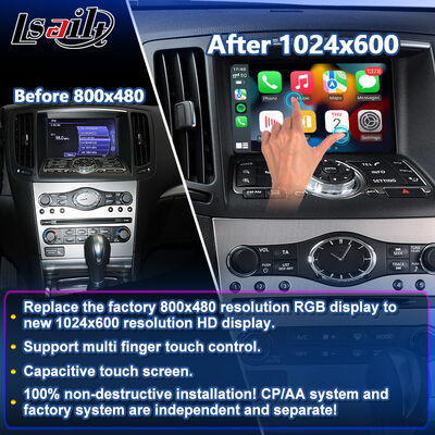 Lsailt Wireless Android Auto Multimedia Carplay Écran pour 2007-2014 Infiniti G35 G37 G25 G37S G35x G25X G37X V36 CV36