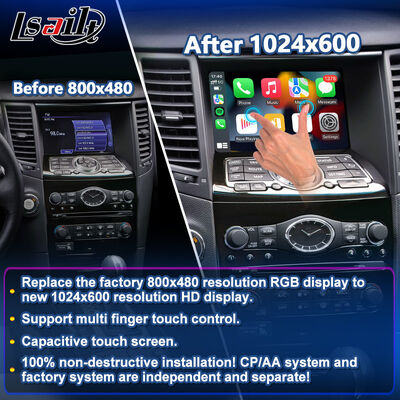 Lsailt Wireless Android Auto Multimedia Carplay Écran pour le 2008-2017 Infiniti FX35 FX37 FX50 FX30D FX QX70