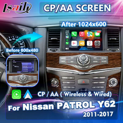 Lsailt Wireless Android Auto Multimedia Carplay Écran pour le Nissan Patrol Y62 2011-2017
