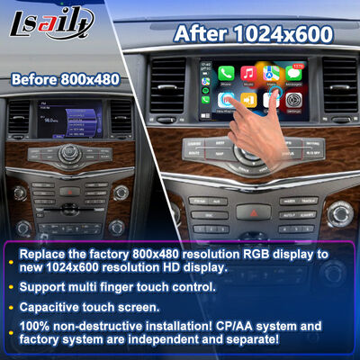 Lsailt Wireless Android Auto Multimedia Carplay Écran pour le Nissan Patrol Y62 2011-2017