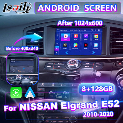 Affichage multimédia de voiture à écran Android pour Nissan Elgrand E52 3500cc 2010-2020