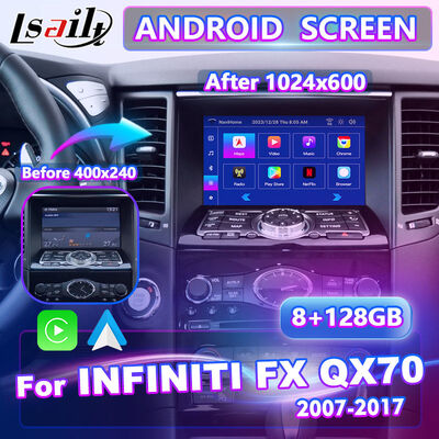 Affichage multimédia pour voiture avec écran Android pour Infiniti FX35 FX37 FX37s FX50 FX30d FX QX70 S51 2007-2017