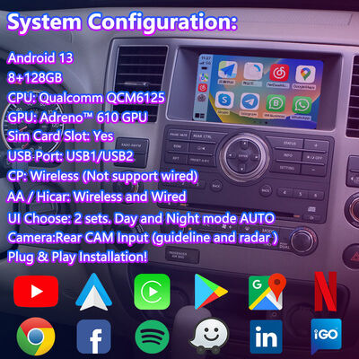 Écran multimédia de voiture à écran Android Lsailt pour Nissan Armada 2008-2016