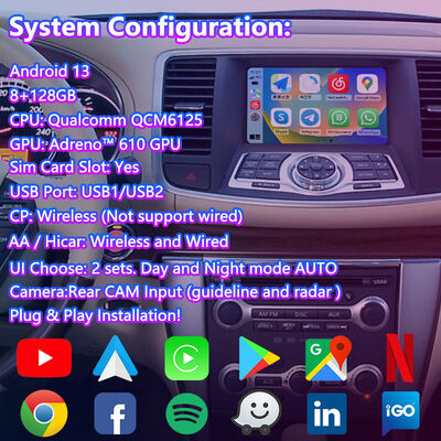 Lsailt Affichage multimédia de voiture à écran Android pour Nissan Teana J32 2008-2014
