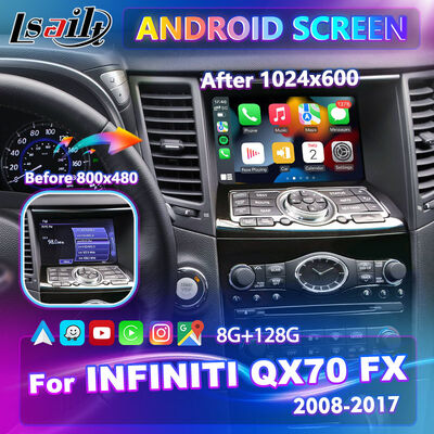 Lsailt Android Carplay Multimédia Écran pour 2008-2017 Infiniti FX35 FX37 FX50 FX30D FX QX70