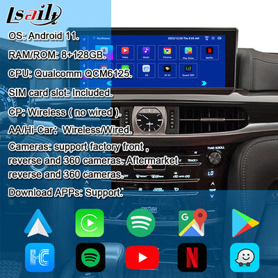 Module de mise à niveau Android OEM pour intégration LX570 Lexus RX GX LS NX ES CarPlay sans fil, Android Auto, YouTube, Netflix