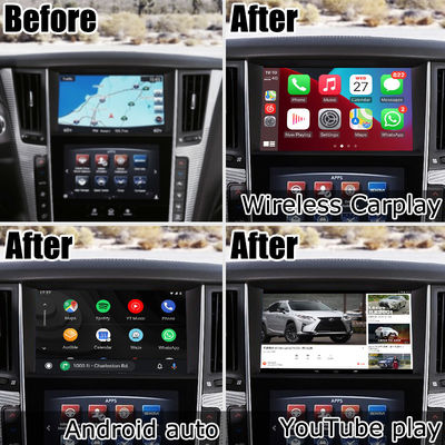 Interface GPS pour le jeu de voiture, 8+128GB Android 11 interface de boîte de navigation pour Infiniti Q50 / Q60