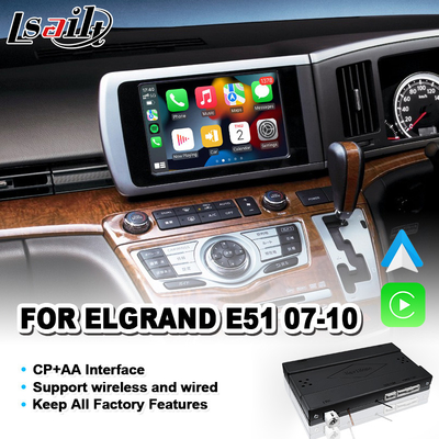 Interface vidéo automatique Lsailt Carplay Android pour Nissan Elgrand E51 série 3 2007-2010