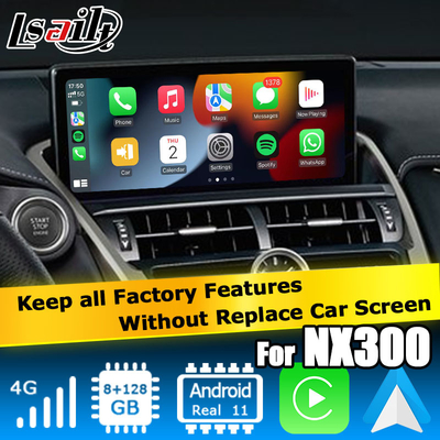 Base de Qualcomm Android 11 8+128GB Lexus NX300 NX300h NX200t interface vidéo de jeu de voiture Android